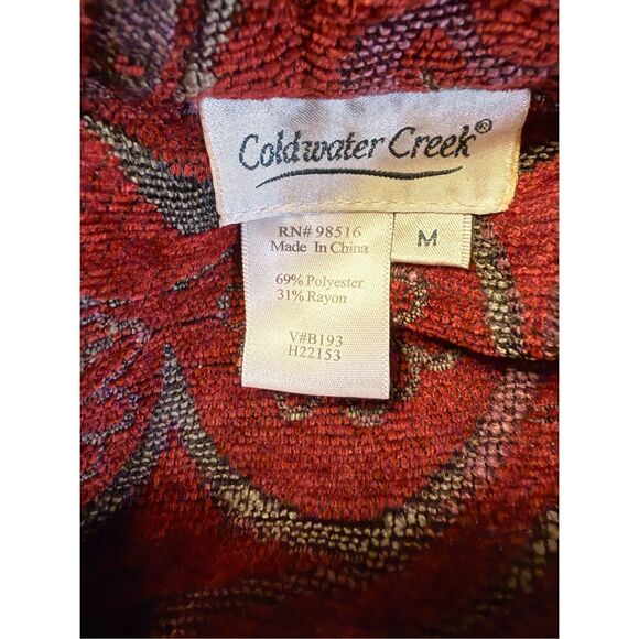Coldwater Creek Tapestry Jacket Sz. M Woven Open Front - Picture 9 of 9